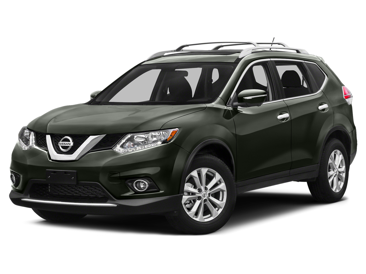 2015 Nissan Rogue SV in Pearl White — front three-quarter view