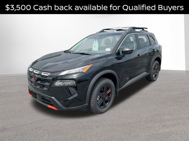 2026 Nissan Rogue Rock Creek in Super Black — front three-quarter view