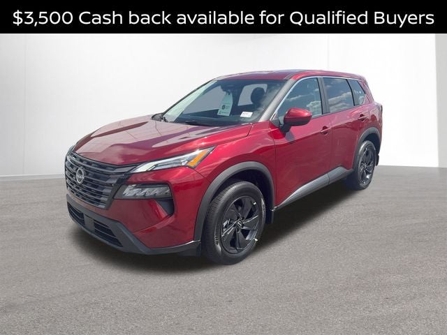 2026 Nissan Rogue SV in Scarlet Ember Tintcoat — front three-quarter view