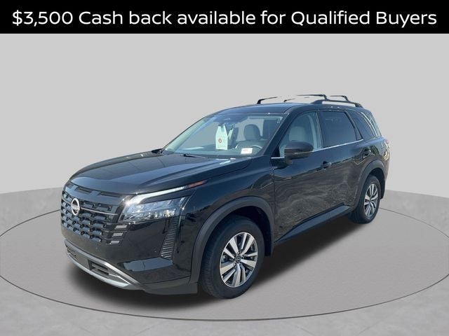 2026 Nissan Pathfinder SL in Super Black — front three-quarter view