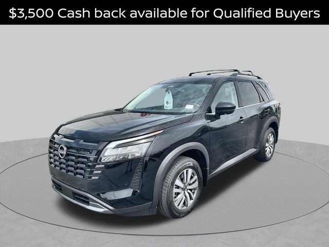 2026 Nissan Pathfinder SL in Super Black — front three-quarter view