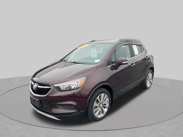 2018 Buick Encore Preferred in Black Cherry Metallic — front three-quarter view
