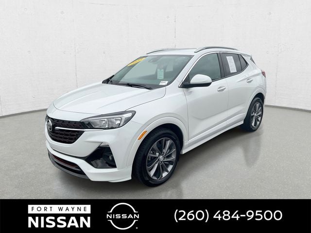 2023 Buick Encore GX Select in White Frost Tricoat — front three-quarter view