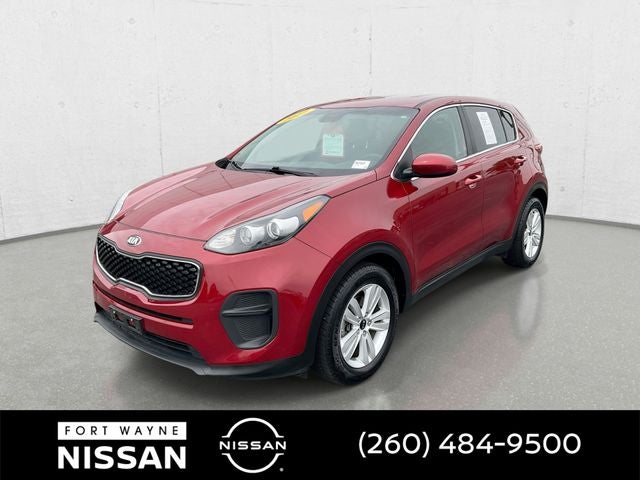 2017 Kia Sportage LX in Hyper Red — front three-quarter view